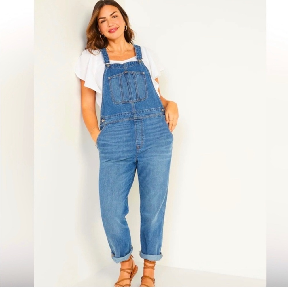 NWOT Old Navy Slouchy Straight Jean Overalls size 14